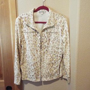 St John Sport by Marie Gray Animal Print Jacket Size S